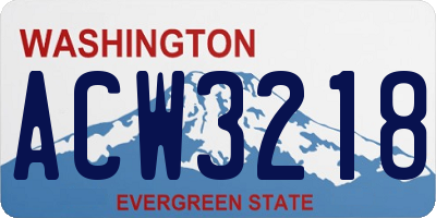 WA license plate ACW3218