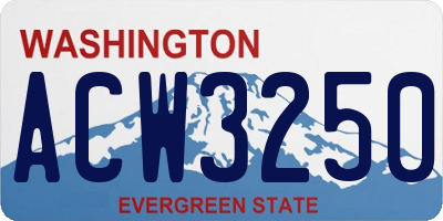WA license plate ACW3250