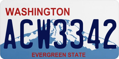 WA license plate ACW3342