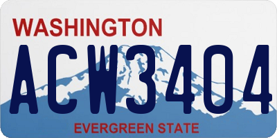 WA license plate ACW3404