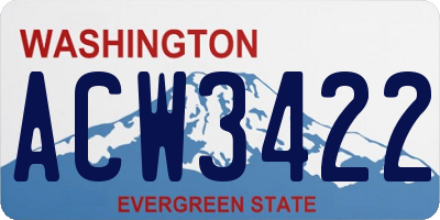WA license plate ACW3422