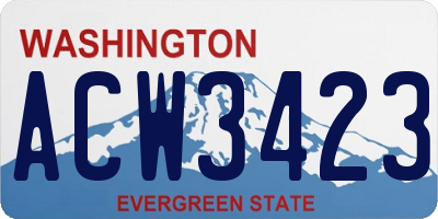 WA license plate ACW3423