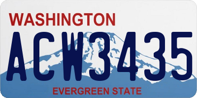 WA license plate ACW3435
