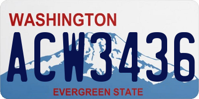 WA license plate ACW3436
