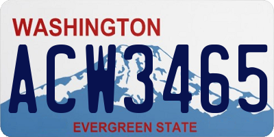 WA license plate ACW3465