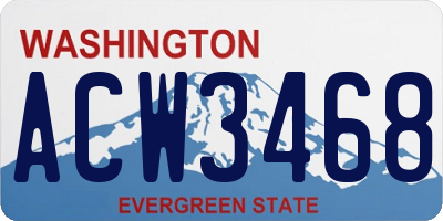 WA license plate ACW3468