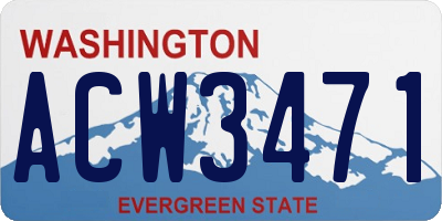 WA license plate ACW3471