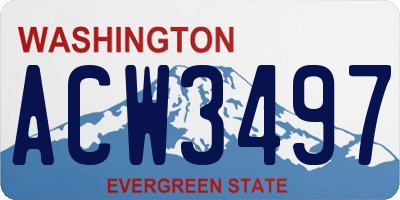 WA license plate ACW3497