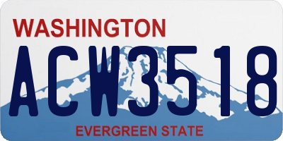 WA license plate ACW3518
