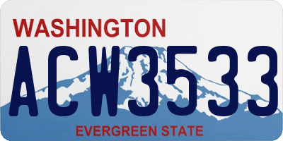 WA license plate ACW3533