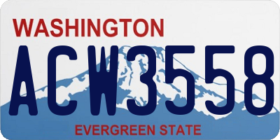 WA license plate ACW3558