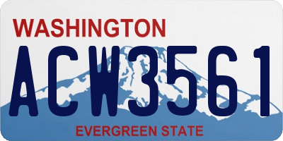 WA license plate ACW3561