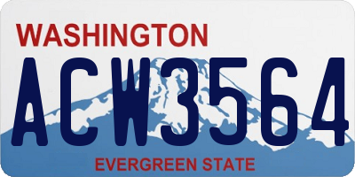 WA license plate ACW3564