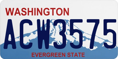 WA license plate ACW3575
