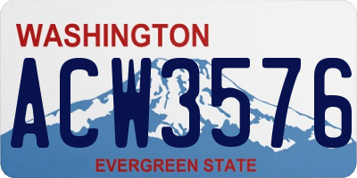 WA license plate ACW3576