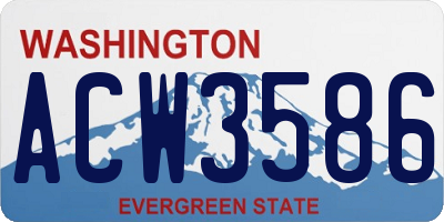 WA license plate ACW3586
