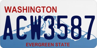 WA license plate ACW3587
