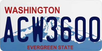 WA license plate ACW3600