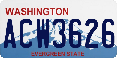 WA license plate ACW3626
