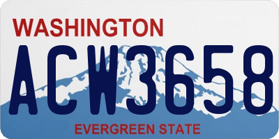 WA license plate ACW3658