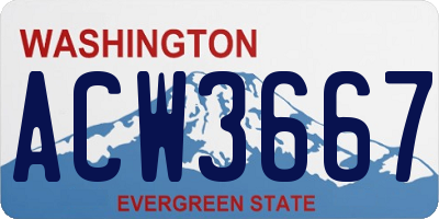 WA license plate ACW3667