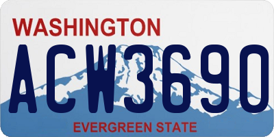 WA license plate ACW3690
