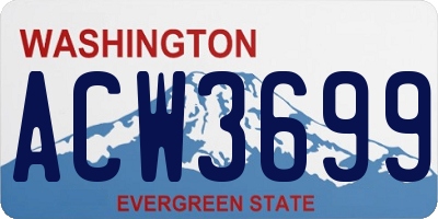 WA license plate ACW3699