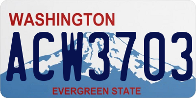 WA license plate ACW3703