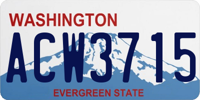 WA license plate ACW3715