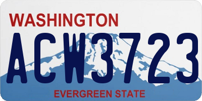 WA license plate ACW3723