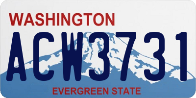 WA license plate ACW3731