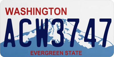 WA license plate ACW3747