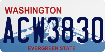 WA license plate ACW3830