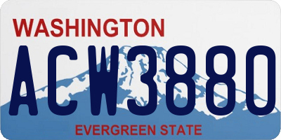WA license plate ACW3880