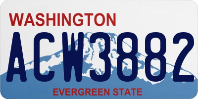 WA license plate ACW3882