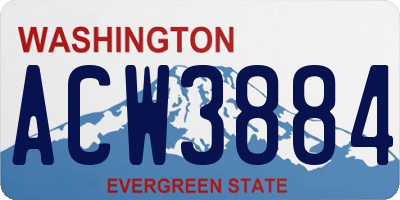 WA license plate ACW3884
