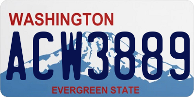 WA license plate ACW3889