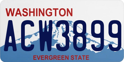 WA license plate ACW3899