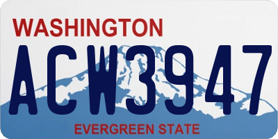 WA license plate ACW3947
