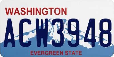 WA license plate ACW3948