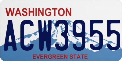 WA license plate ACW3955