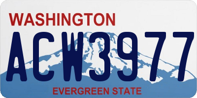 WA license plate ACW3977