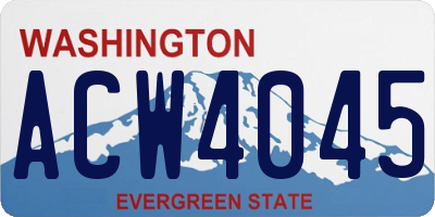 WA license plate ACW4045