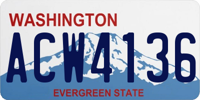 WA license plate ACW4136