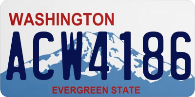 WA license plate ACW4186
