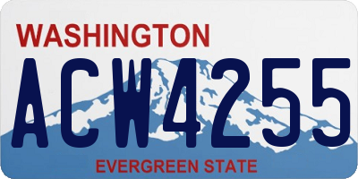 WA license plate ACW4255