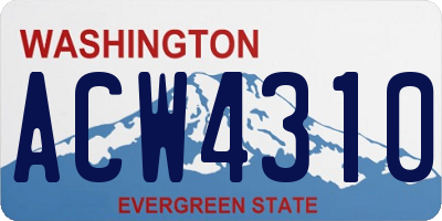 WA license plate ACW4310