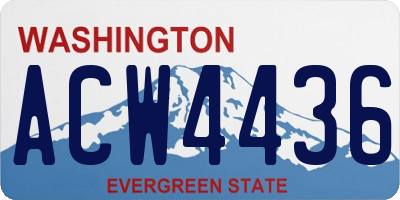 WA license plate ACW4436