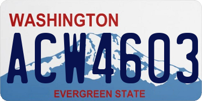 WA license plate ACW4603