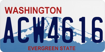 WA license plate ACW4616